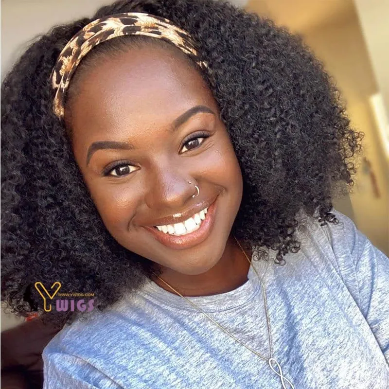 Ashley Kinky Curly Human Hair Headband Wig