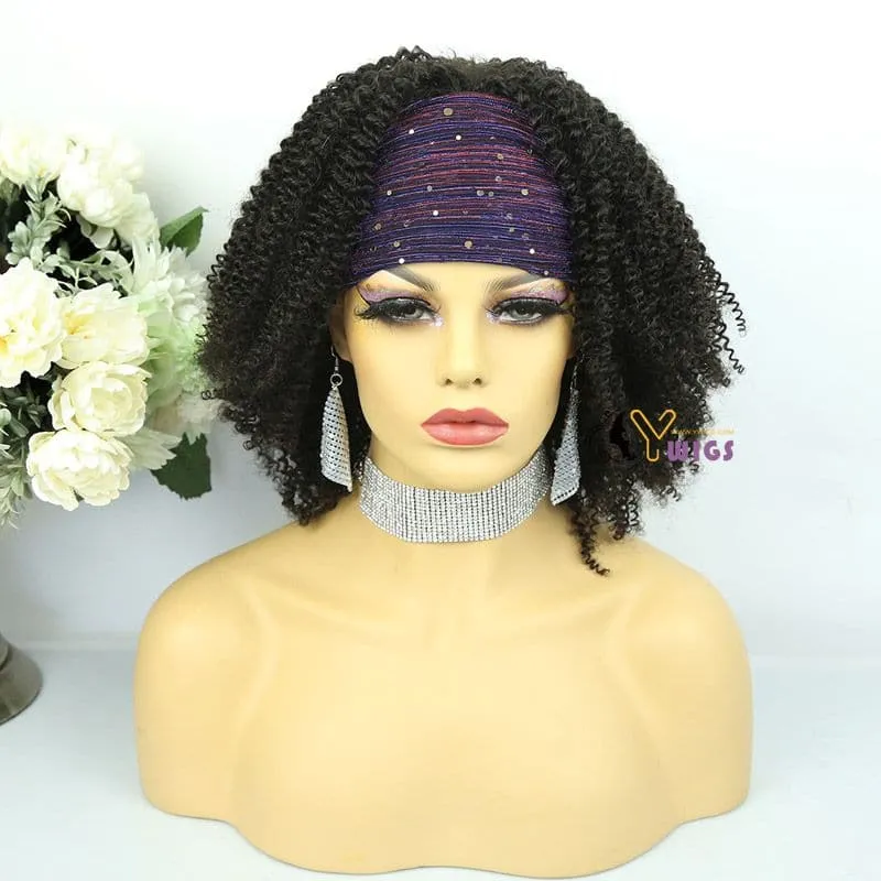 Ashley Kinky Curly Human Hair Headband Wig