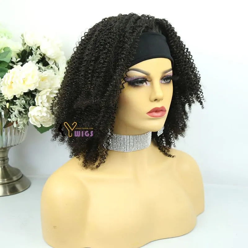 Ashley Kinky Curly Human Hair Headband Wig