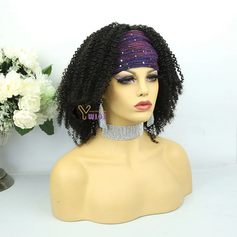 Ashley Kinky Curly Human Hair Headband Wig