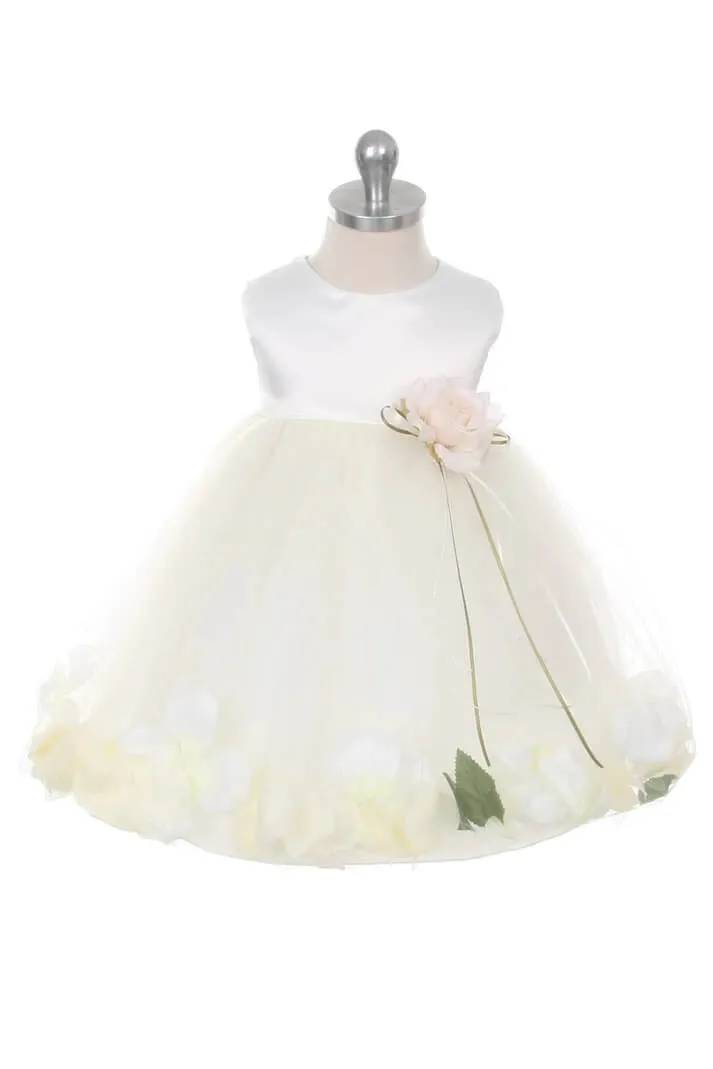 Baby Kenza - Bridal Ivory with Choice of 21 Colour Petals
