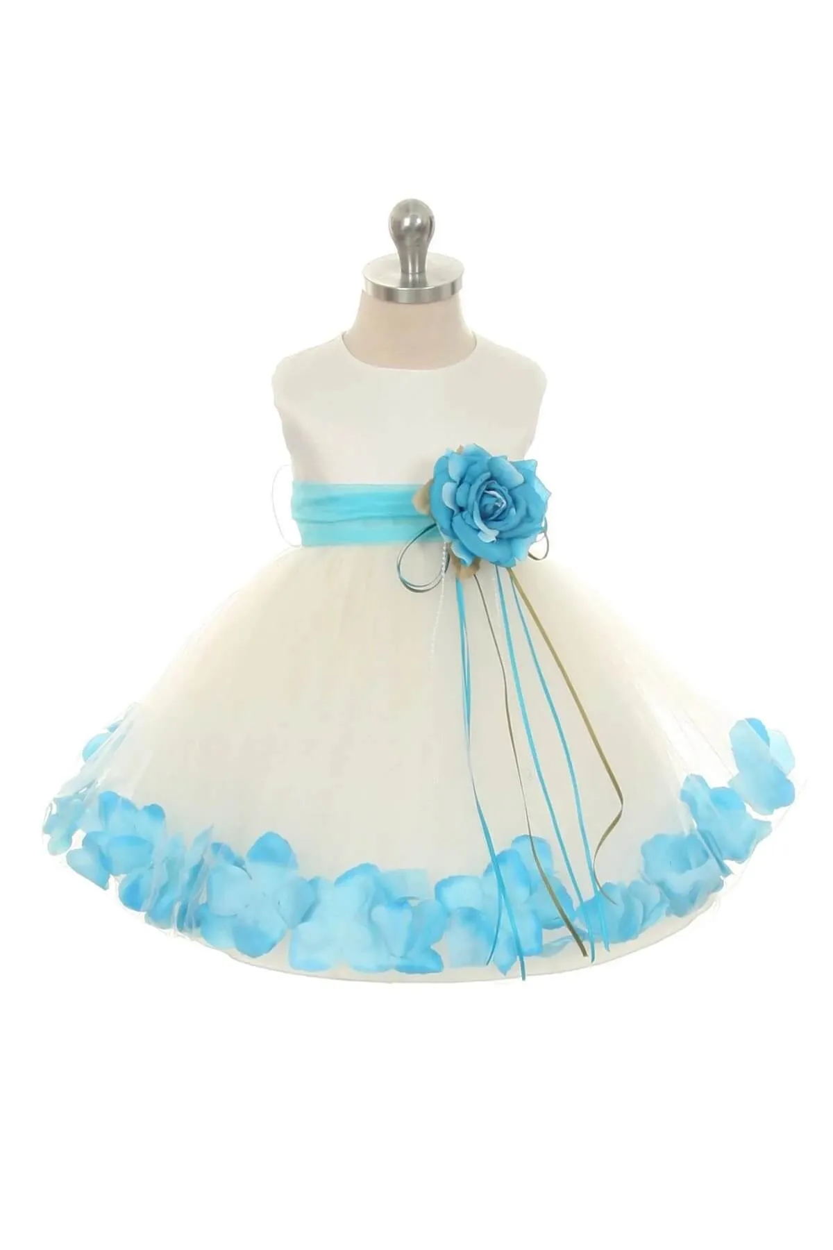 Baby Kenza - Bridal Ivory with Choice of 21 Colour Petals