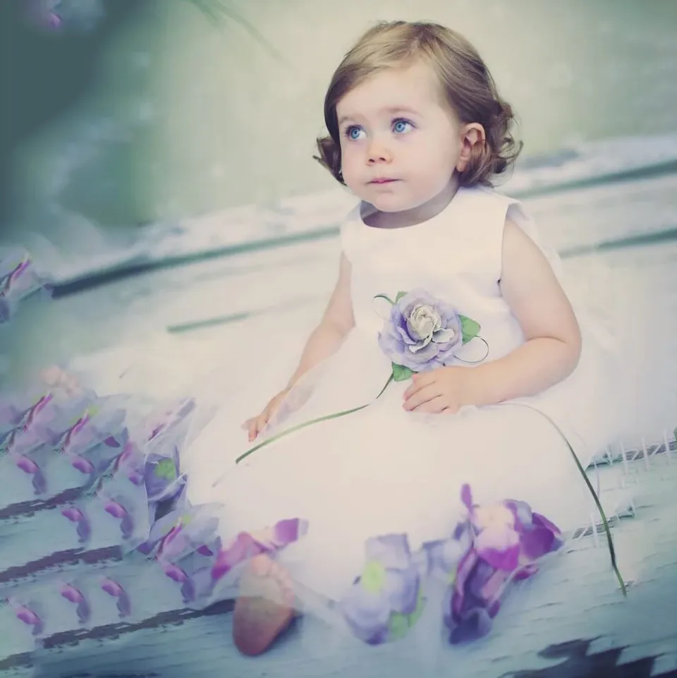 Baby Kenza - Bridal Ivory with Choice of 21 Colour Petals