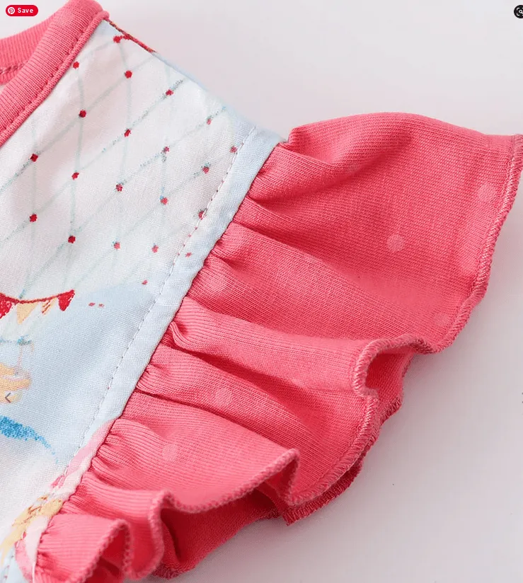 Balloon Festival Tiered Play Wear Dress w/ Hair Ciip