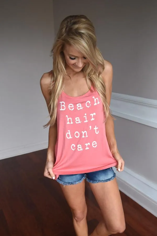 Beach Hair Tank ~ Coral