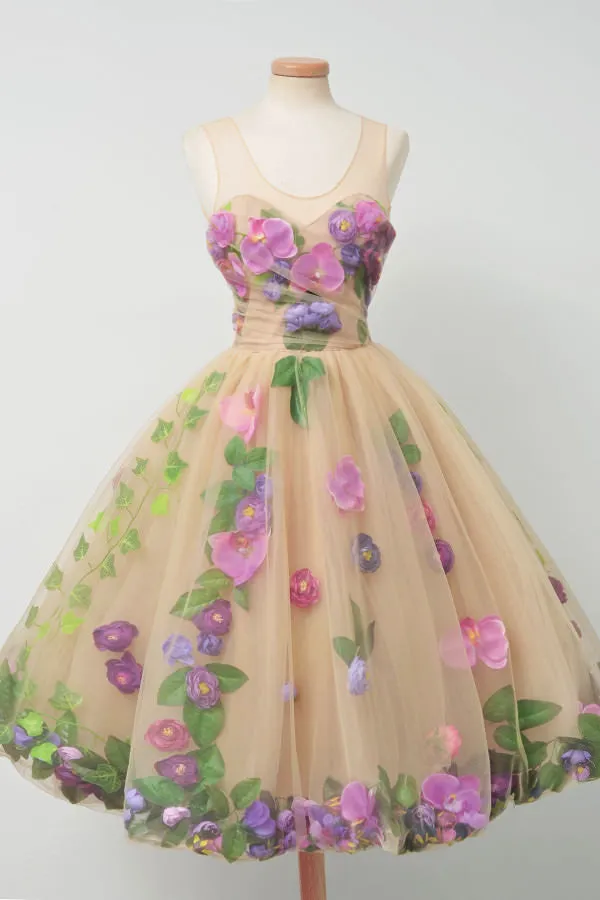 Beautiful Unique Flowers Gorgeous Lovely Short Homecoming Dresses, BG51605