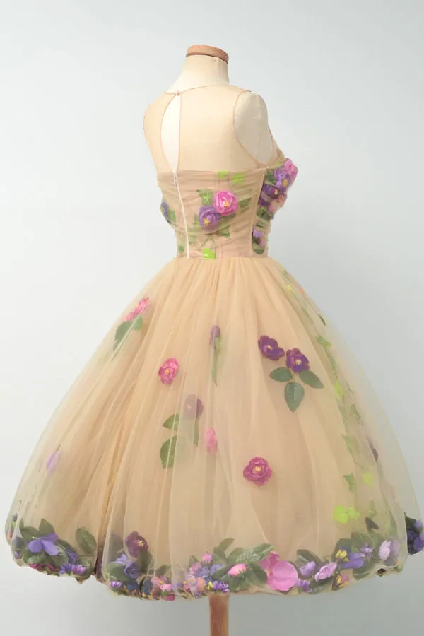 Beautiful Unique Flowers Gorgeous Lovely Short Homecoming Dresses, BG51605