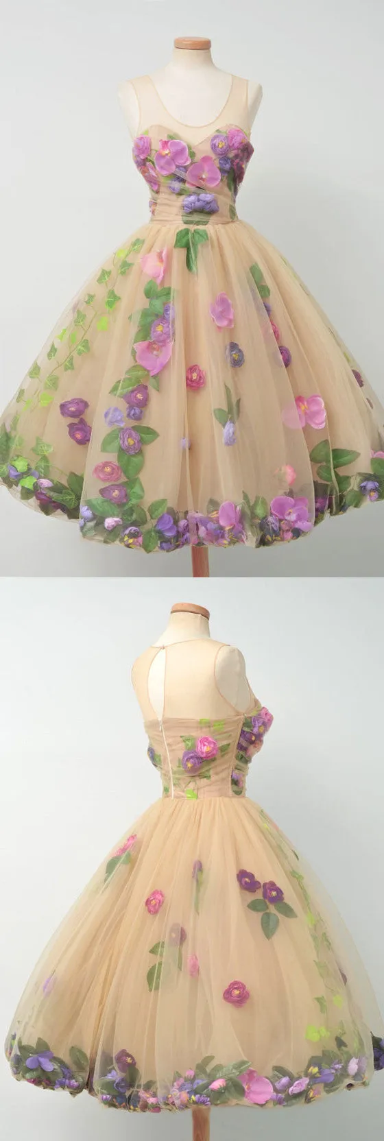 Beautiful Unique Flowers Gorgeous Lovely Short Homecoming Dresses, BG51605