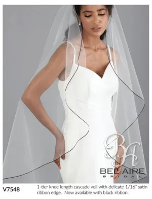 Bel Aire Size 48" V7548 Ivory/Black Veil