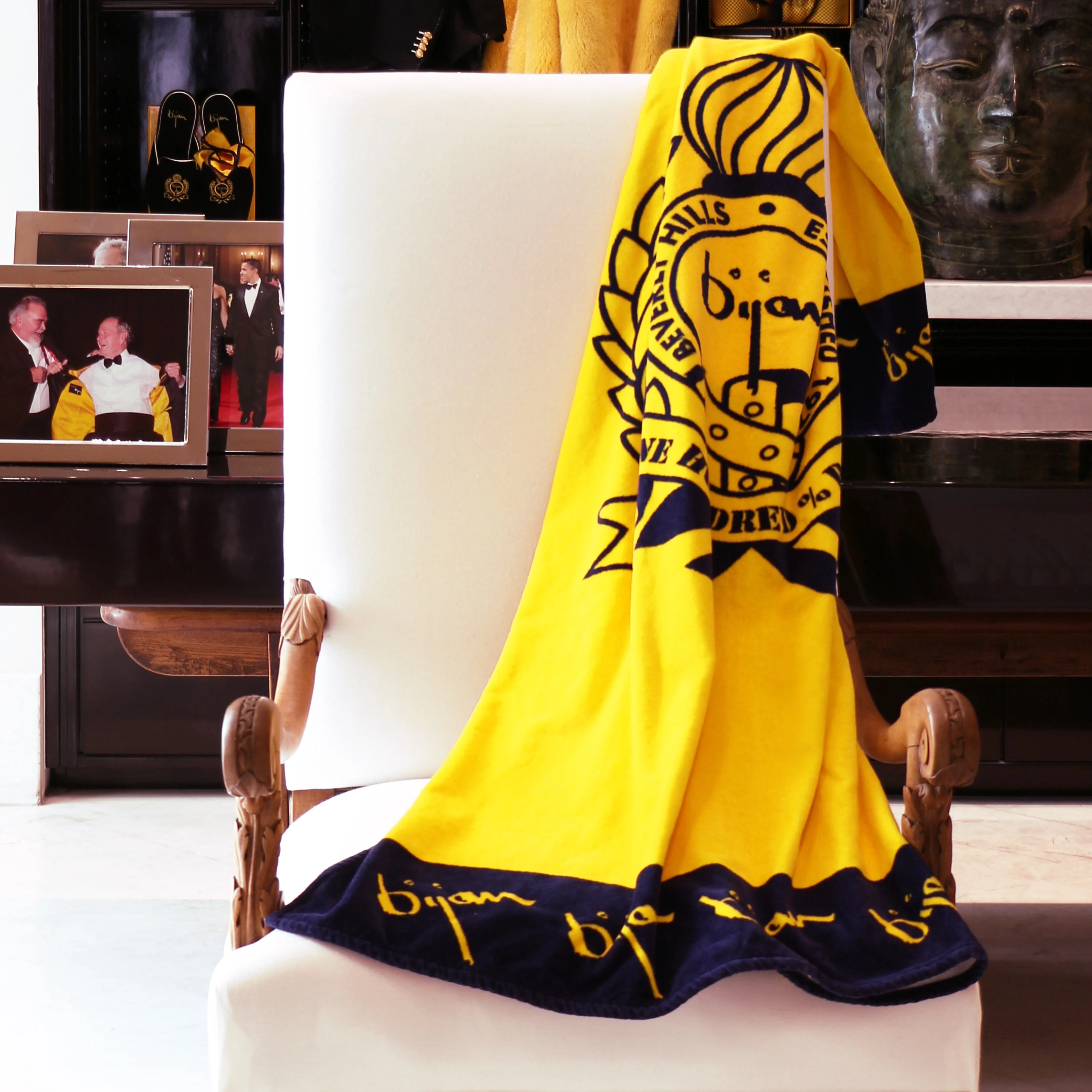 Bijan Yellow Beach Towel