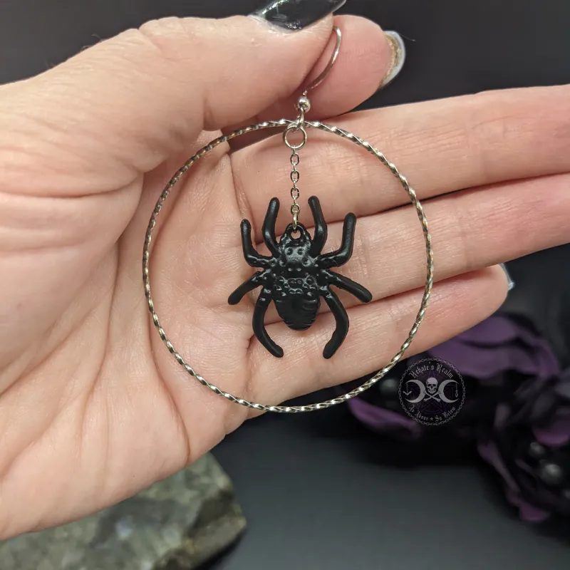 Black Spider Hoops