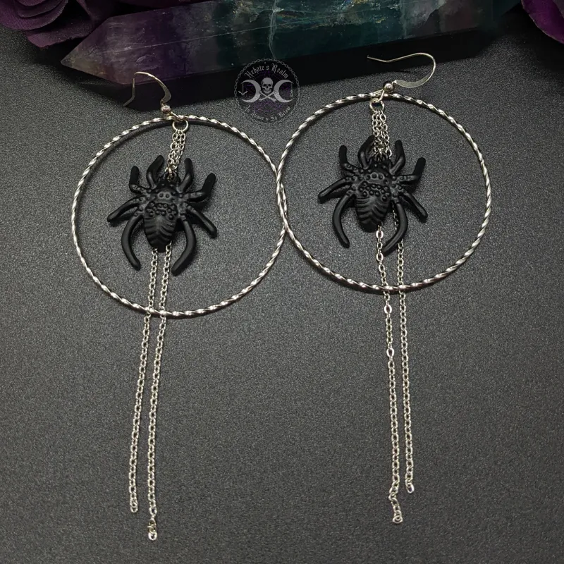 Black Spider Hoops
