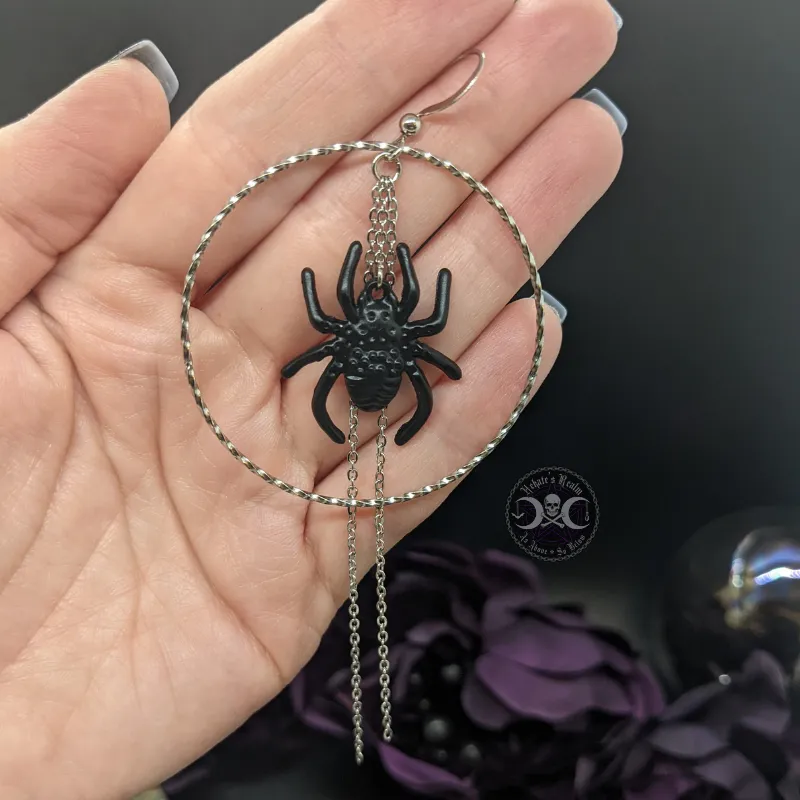 Black Spider Hoops