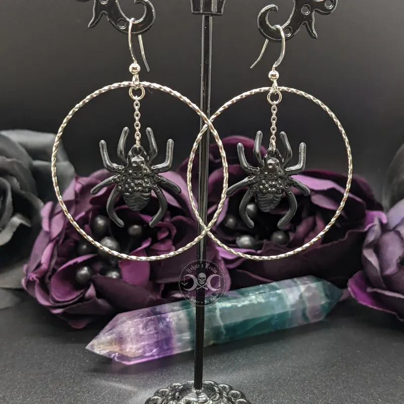 Black Spider Hoops