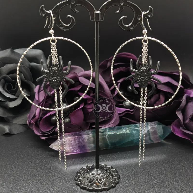 Black Spider Hoops