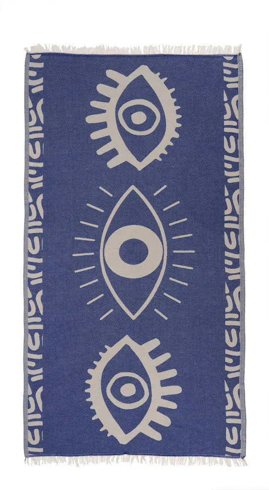 Blue Beach Towel – Celest Jacquard Weave