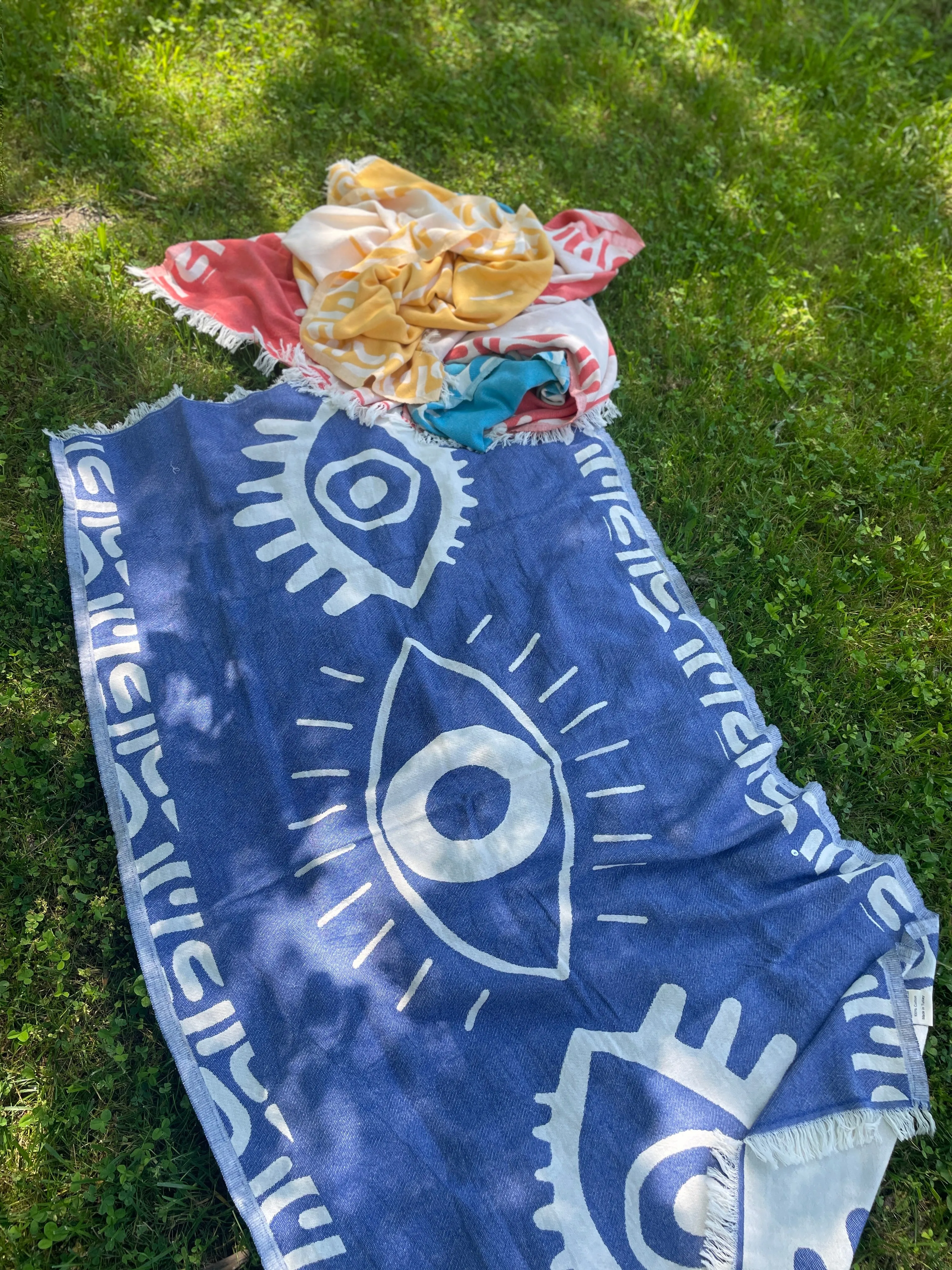 Blue Beach Towel – Celest Jacquard Weave