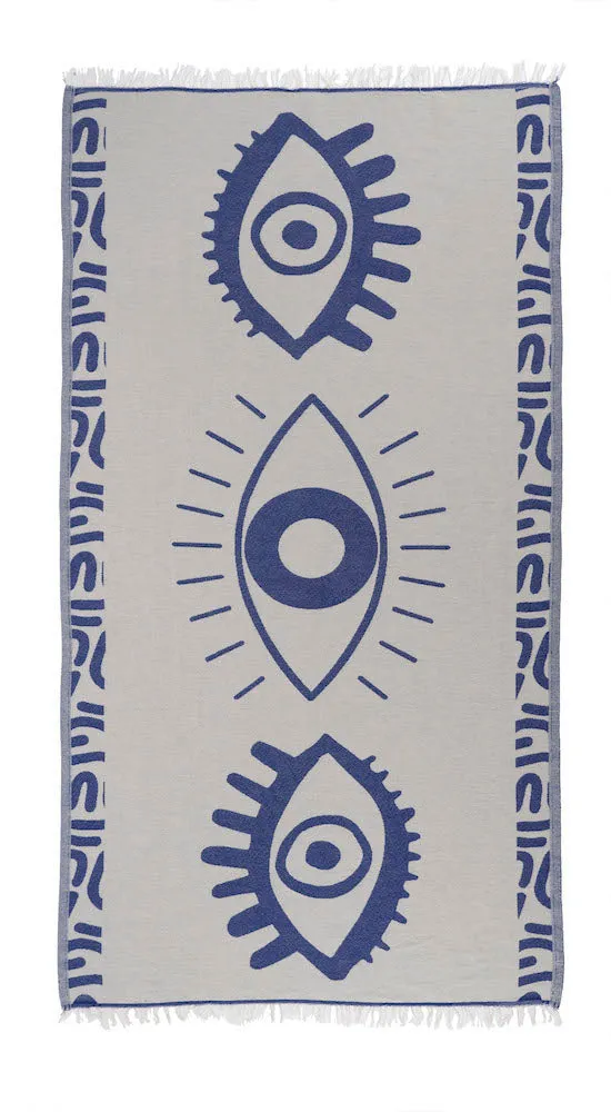 Blue Beach Towel – Celest Jacquard Weave