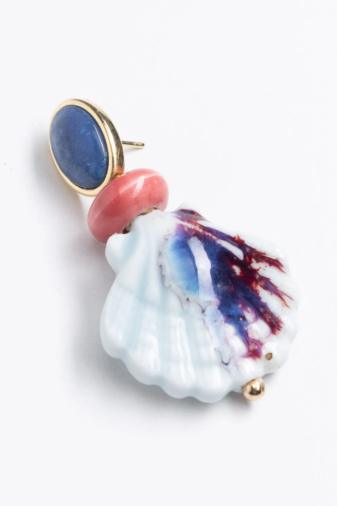Blue Shell Drop Earrings