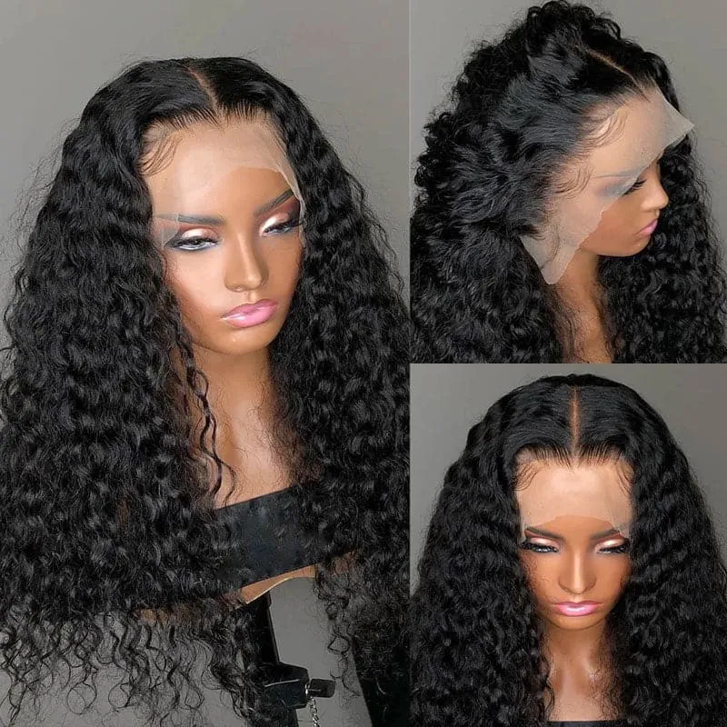 Brazilian Deep Wave 180% Density 13X4 Lace Front Human Hair Wigs For Women
