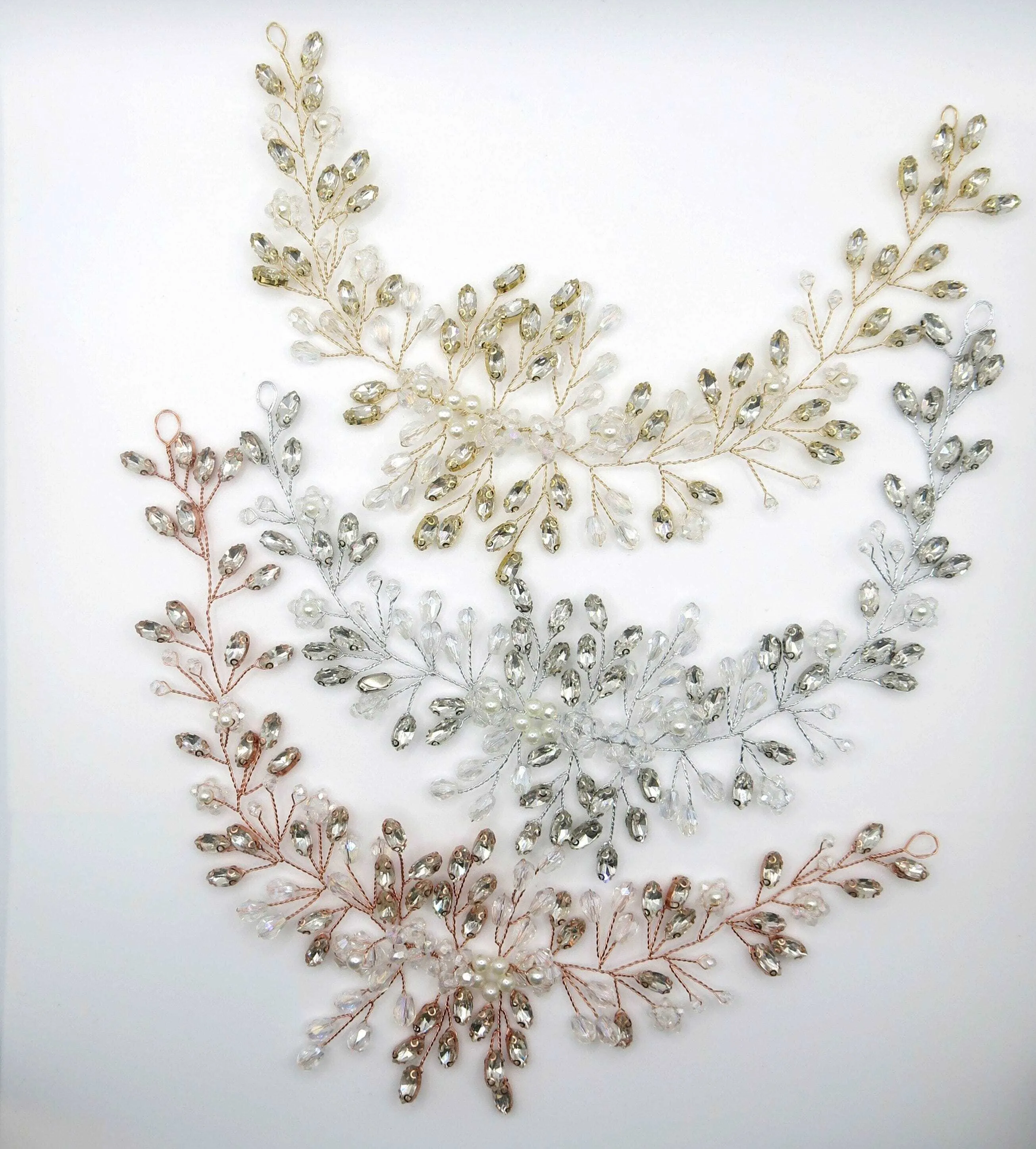Bridal Crystal Flower Hair Vine, Wedding Rhinestone Floral Headband, Large Crystal Hairpiece, Wedding Headband