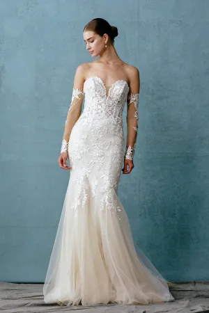Bridal Gown with Detachable Sleeves