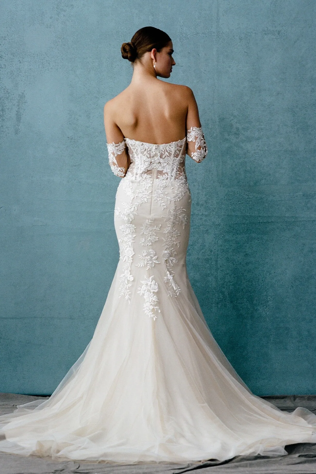 Bridal Gown with Detachable Sleeves