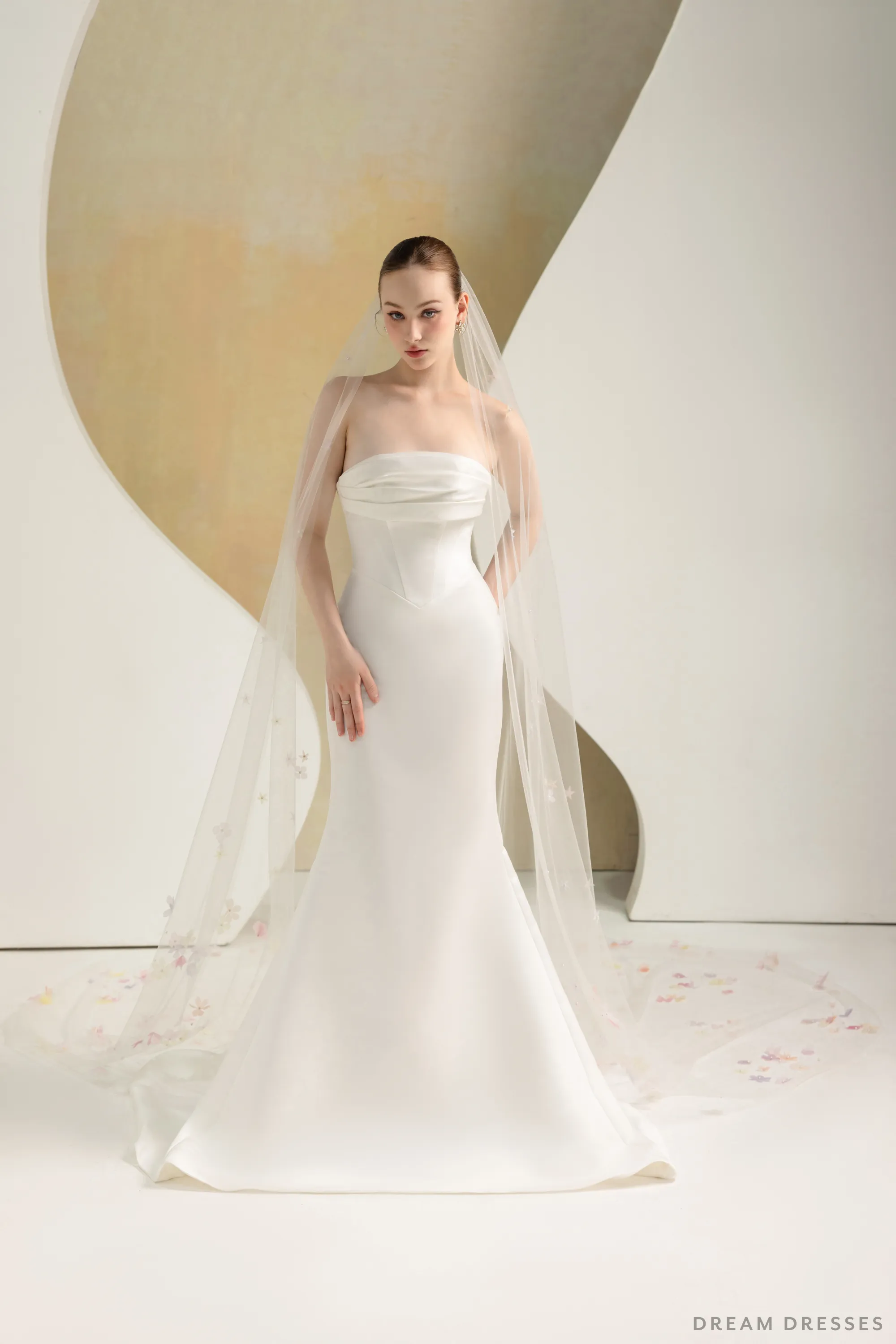 Bridal Veil with 3D Flowers (#ESIYA)
