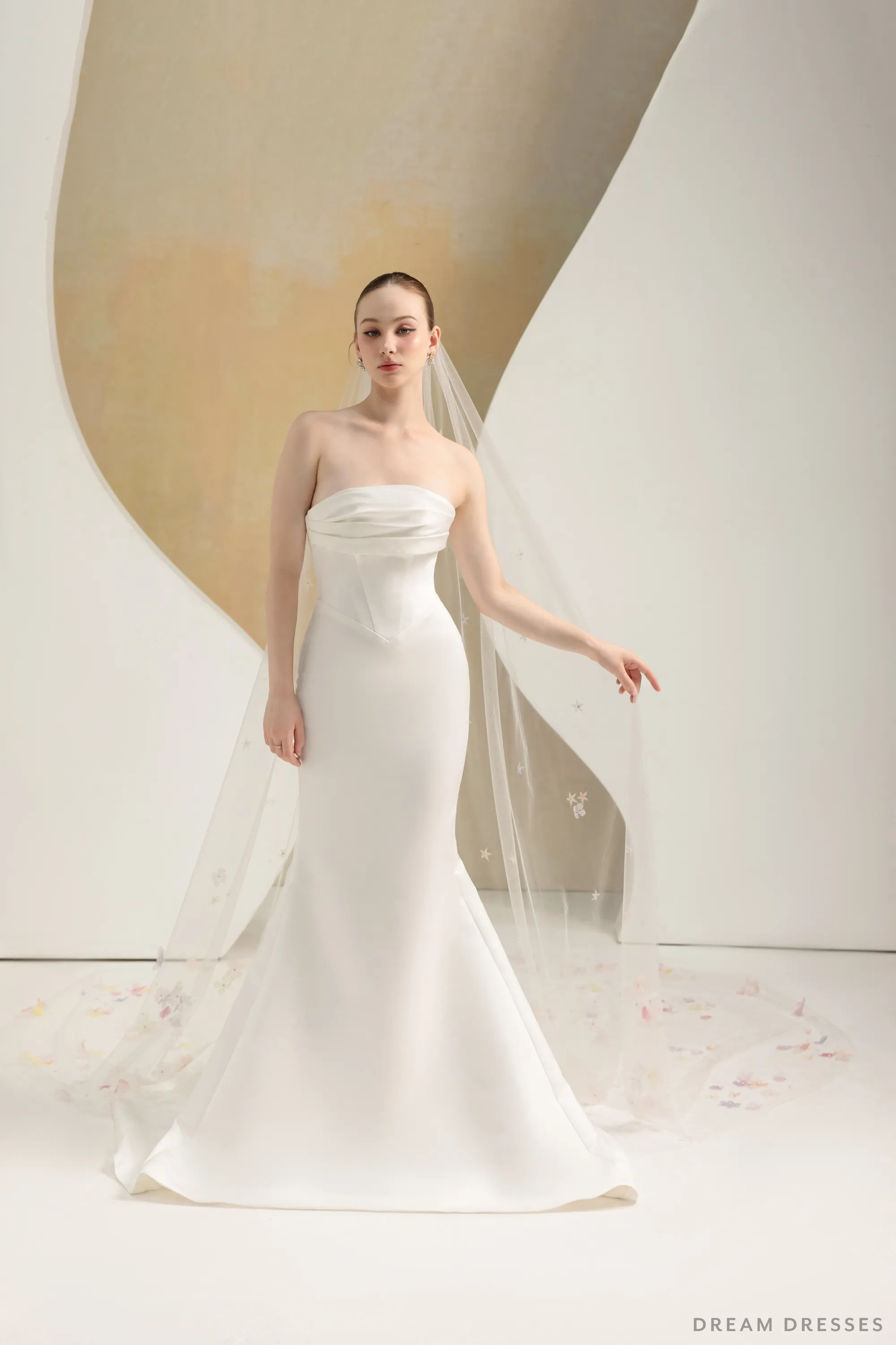 Bridal Veil with 3D Flowers (#ESIYA)