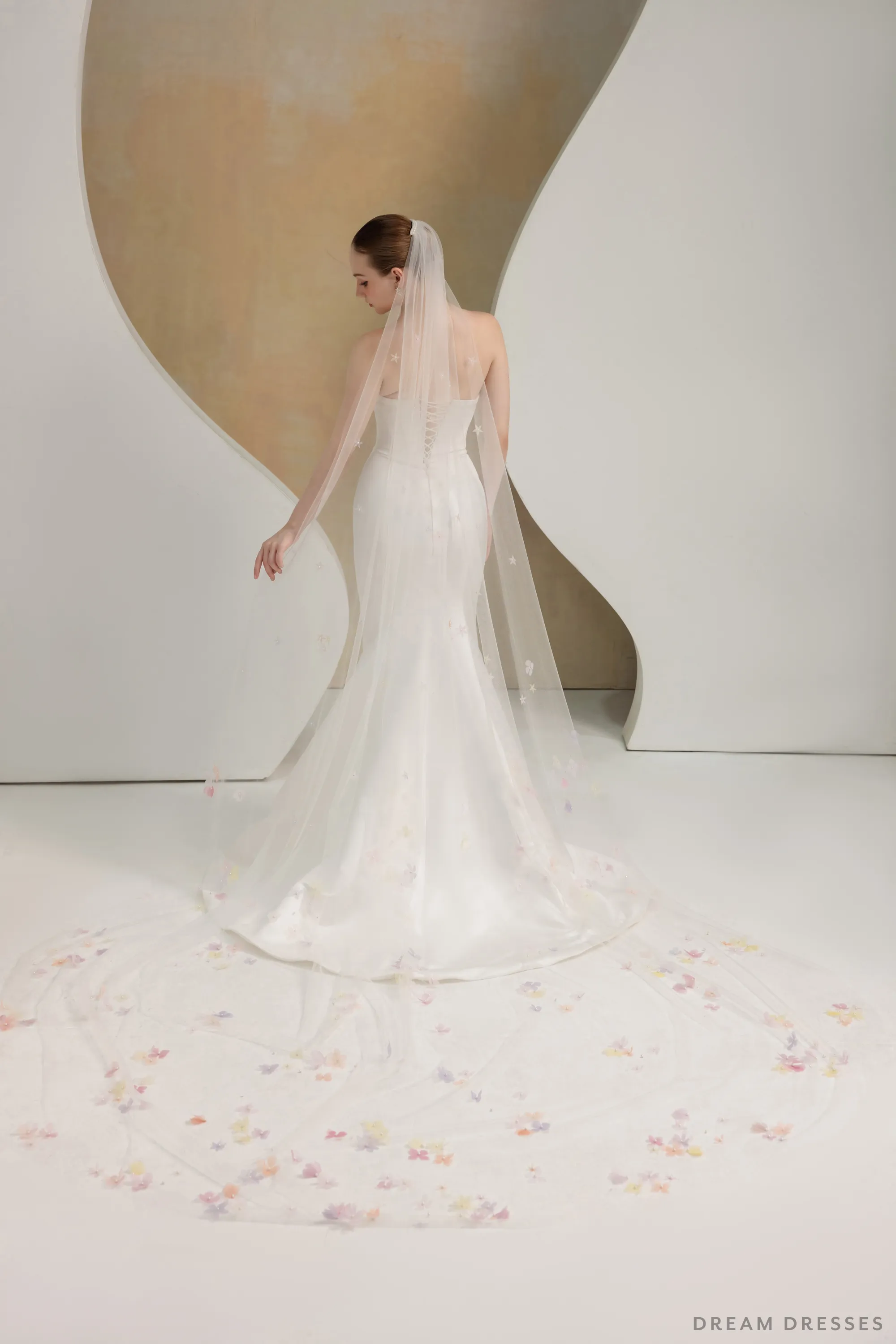 Bridal Veil with 3D Flowers (#ESIYA)