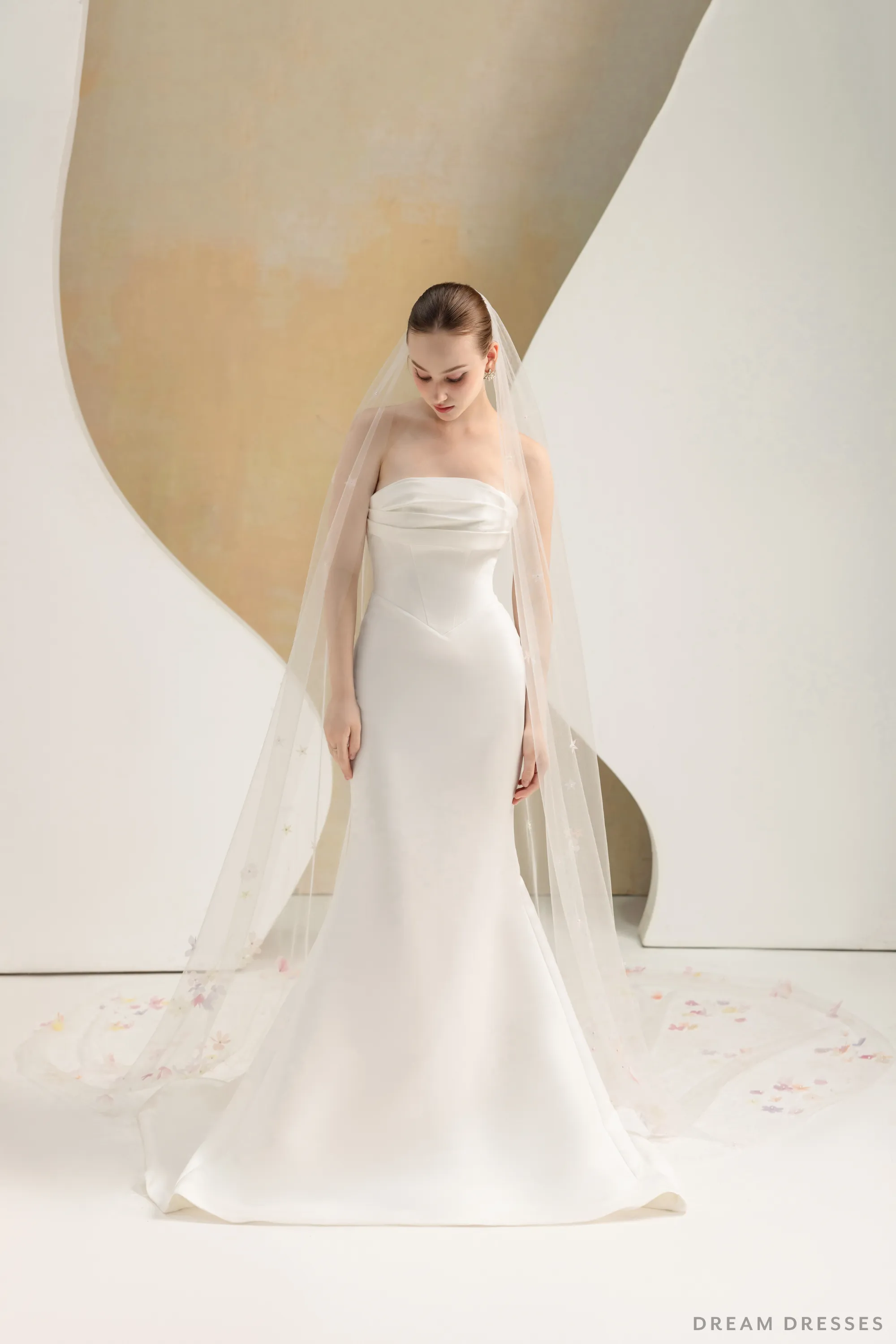 Bridal Veil with 3D Flowers (#ESIYA)