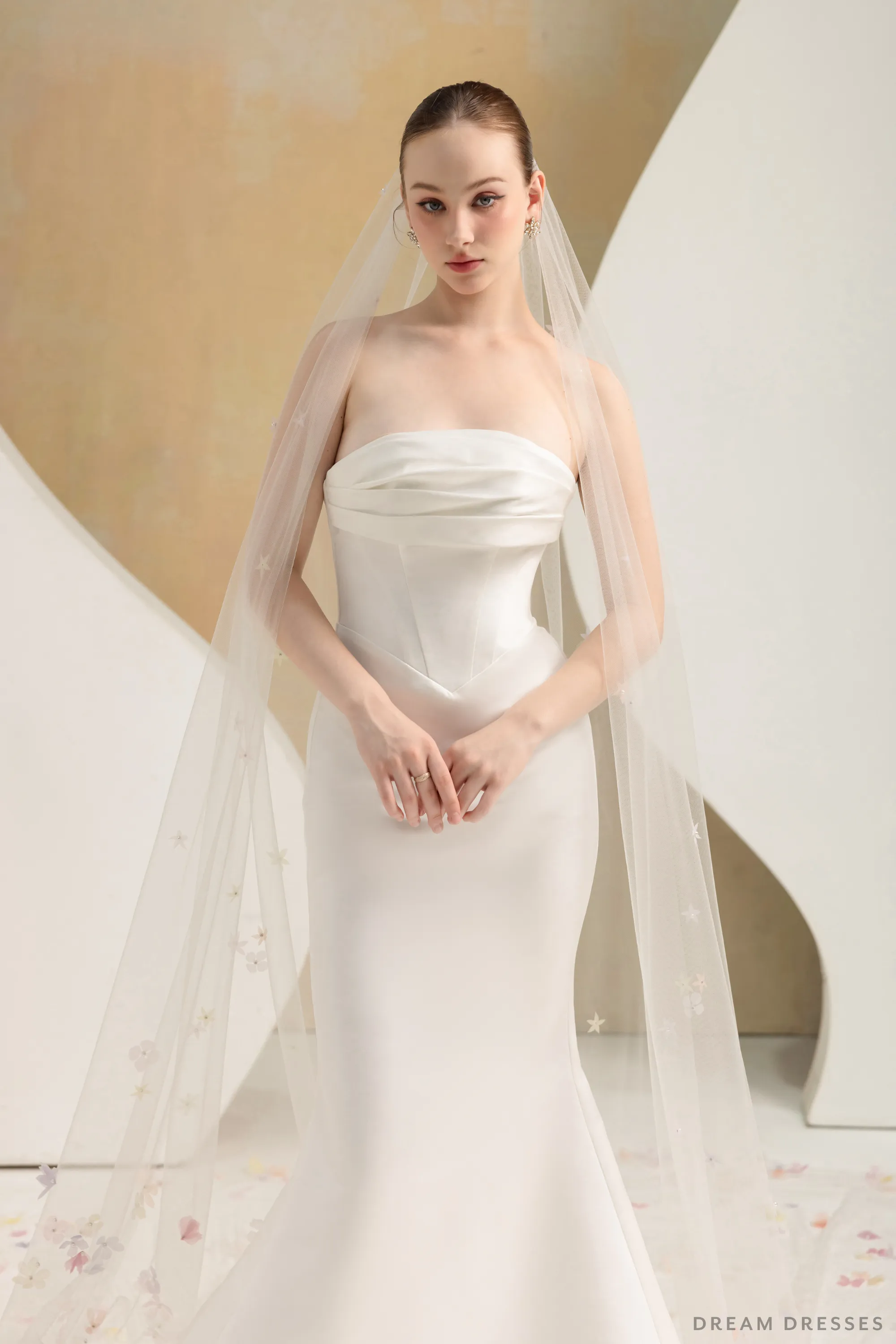 Bridal Veil with 3D Flowers (#ESIYA)