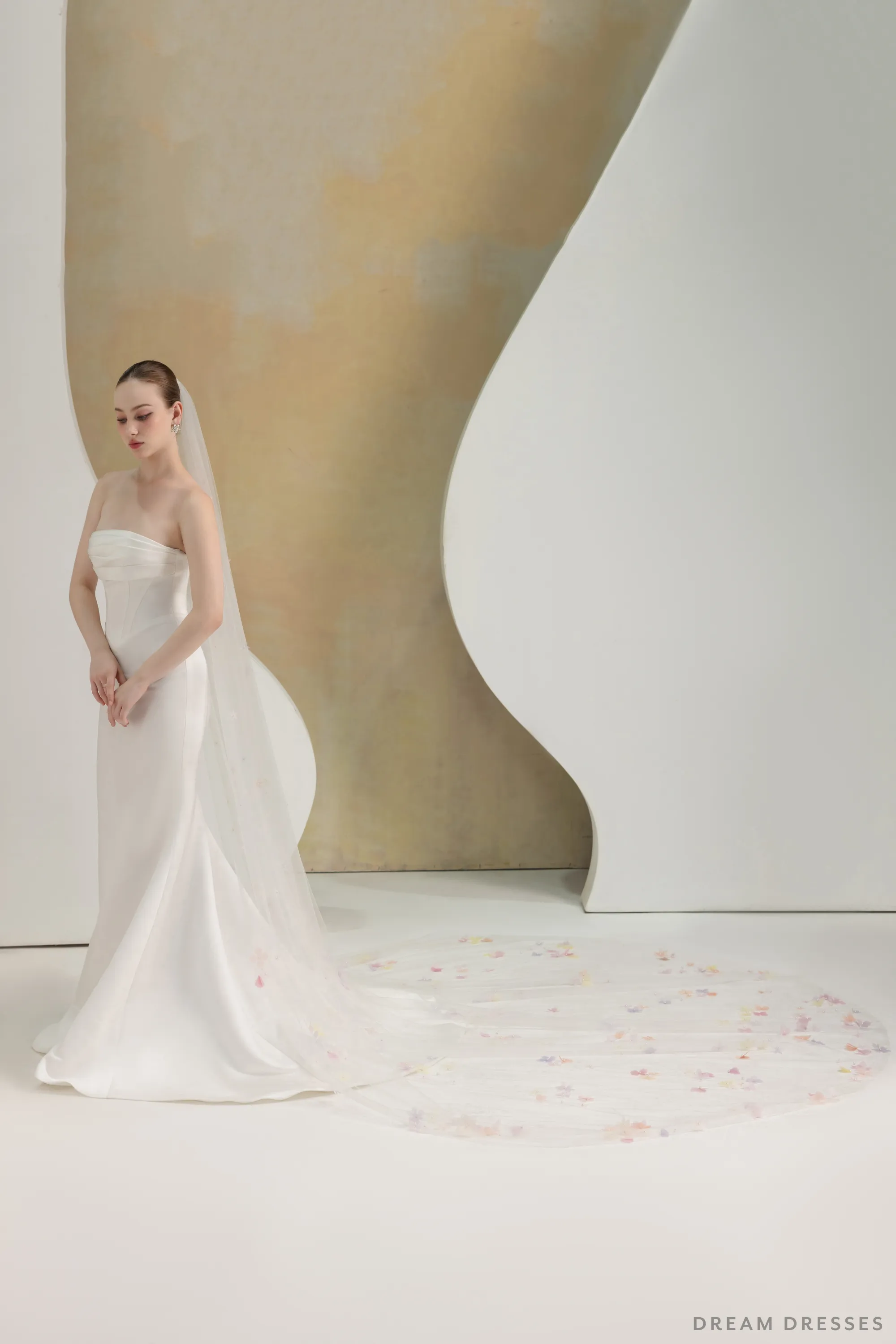 Bridal Veil with 3D Flowers (#ESIYA)