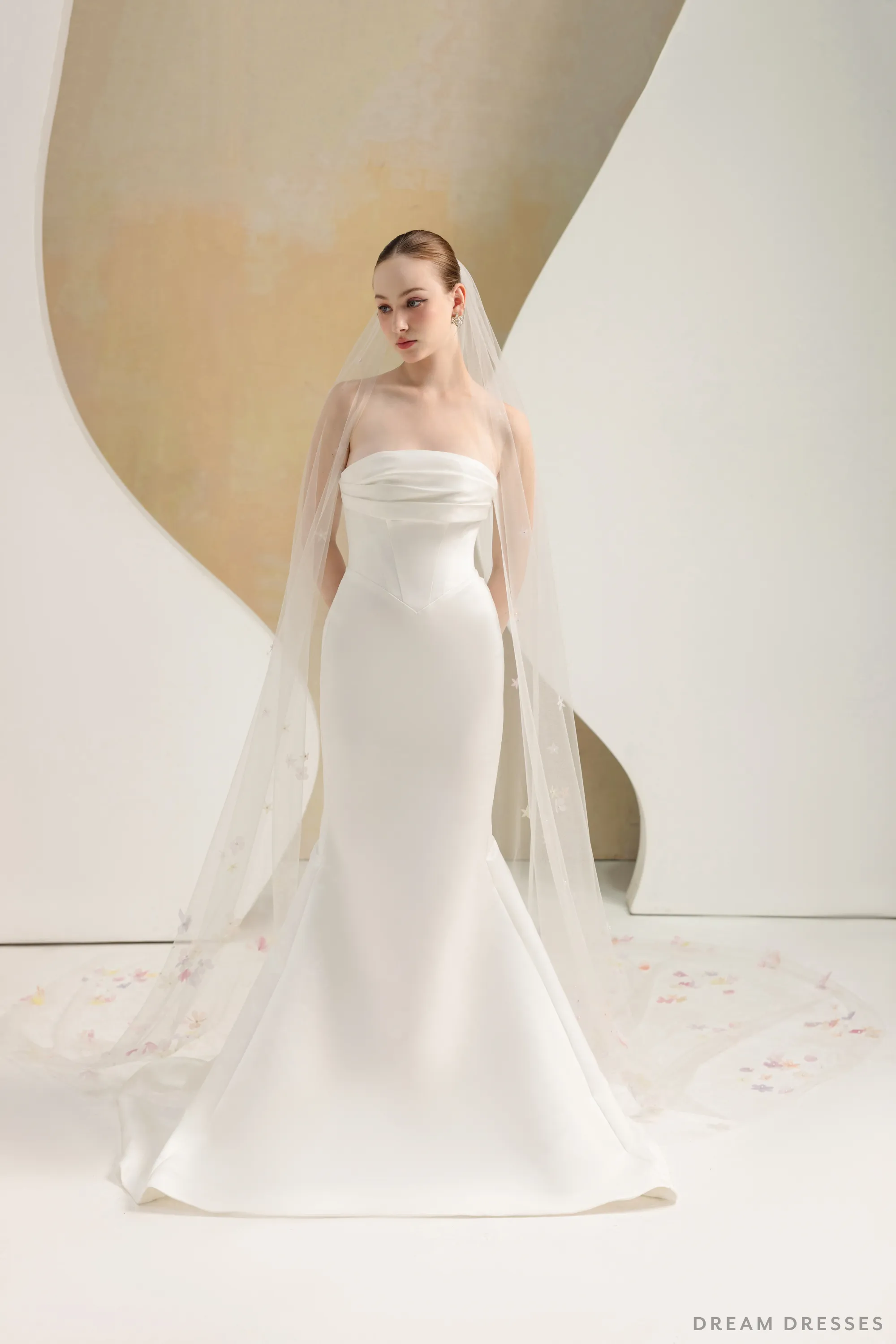Bridal Veil with 3D Flowers (#ESIYA)