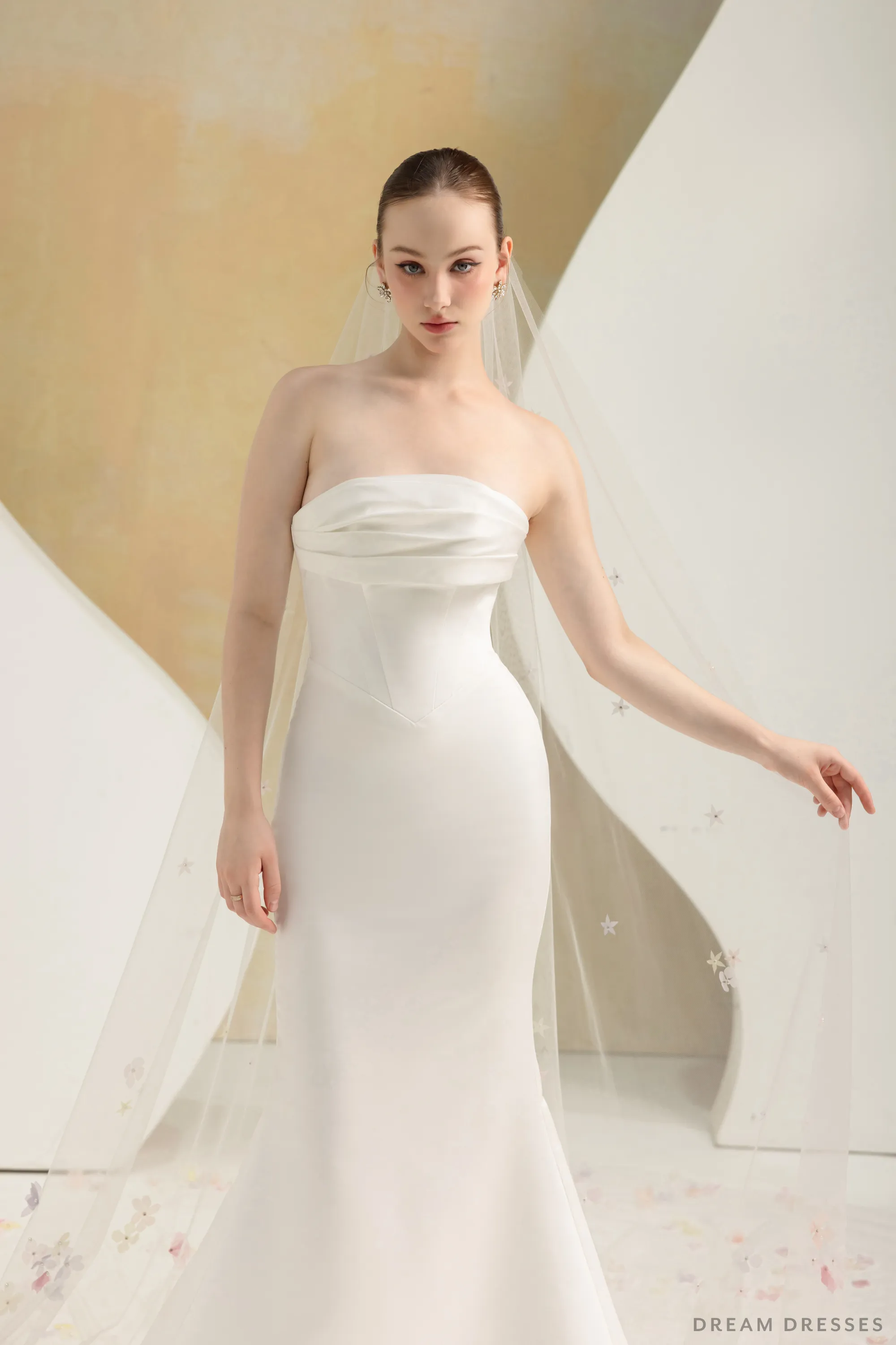 Bridal Veil with 3D Flowers (#ESIYA)