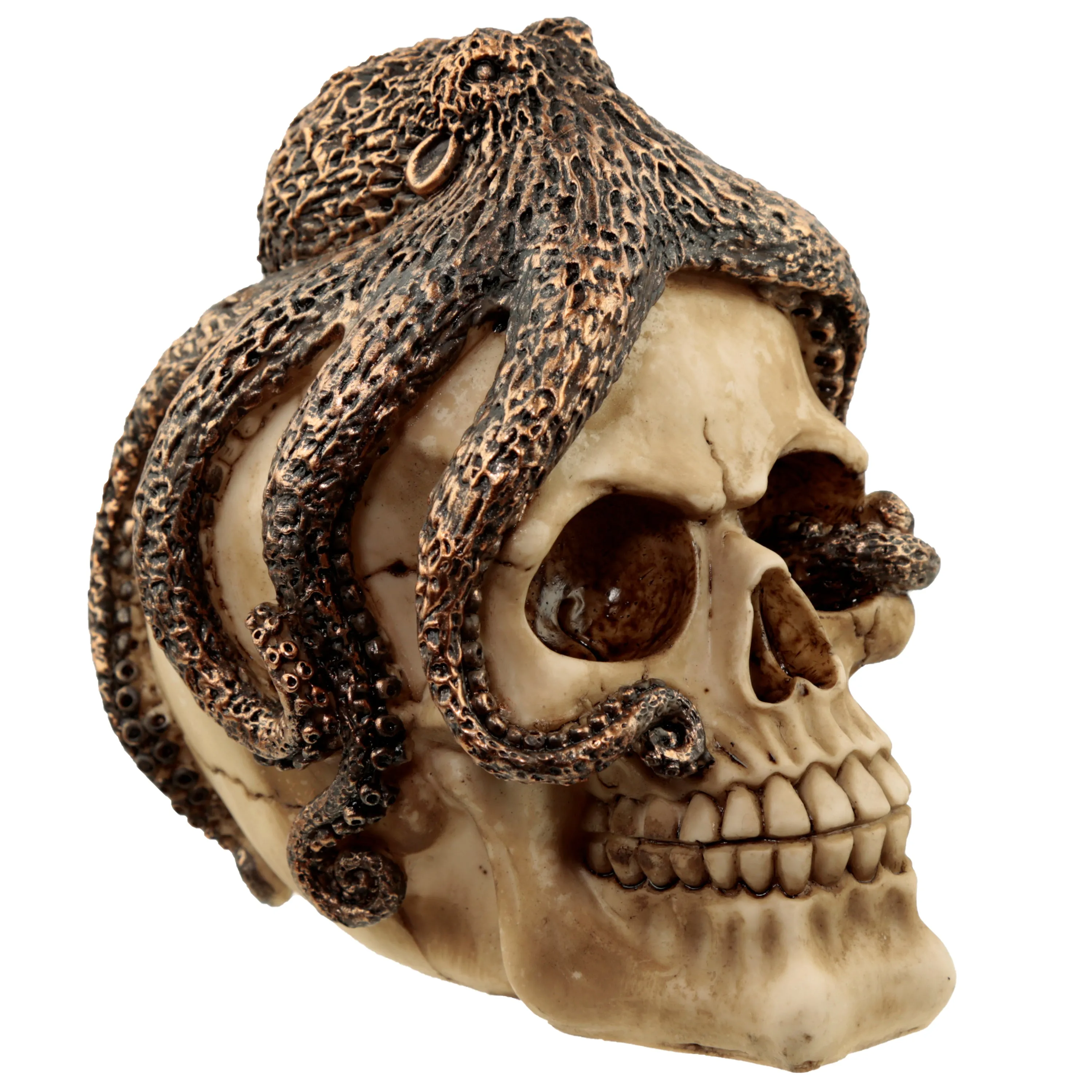 Bronze Octopus Skull Ornament