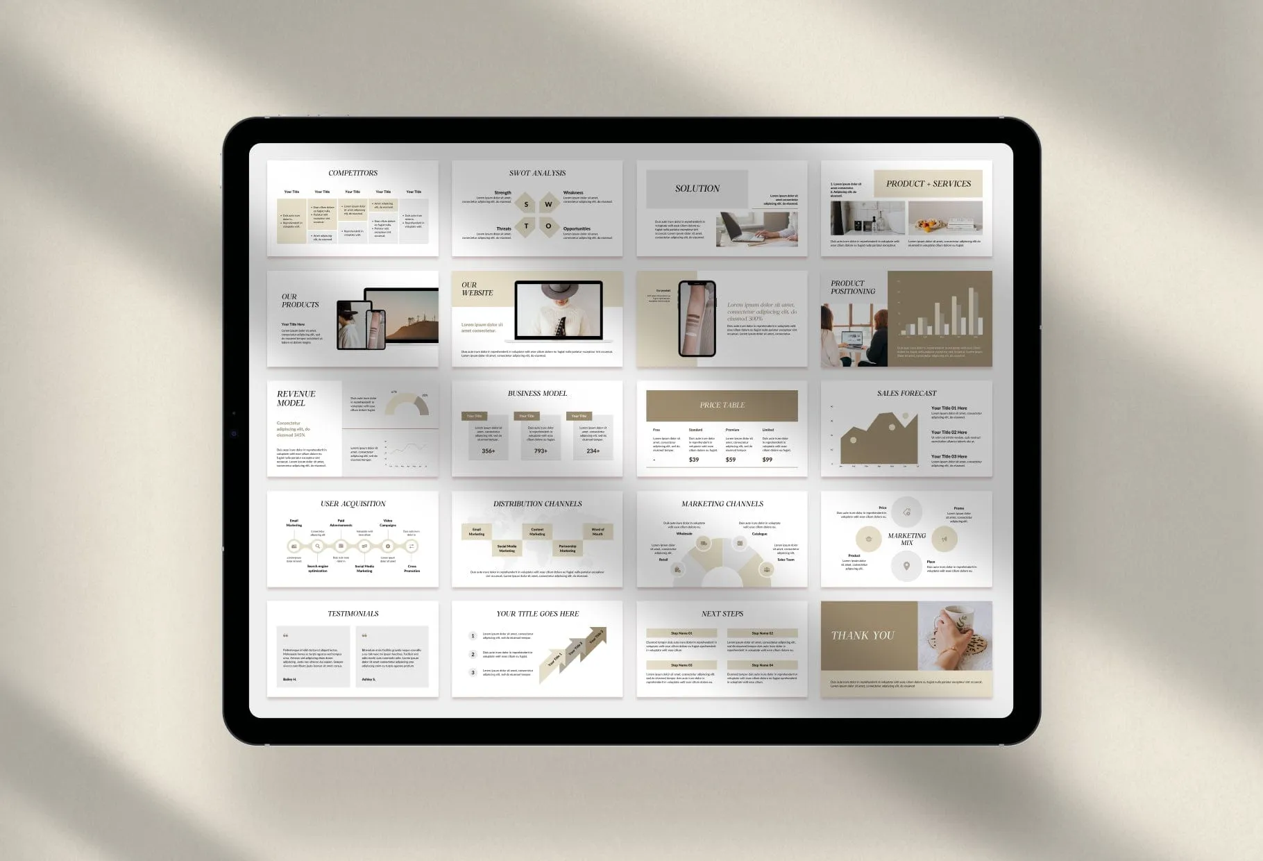 Business Plan Presentation Savannah Collection Fully Editable Canva Template