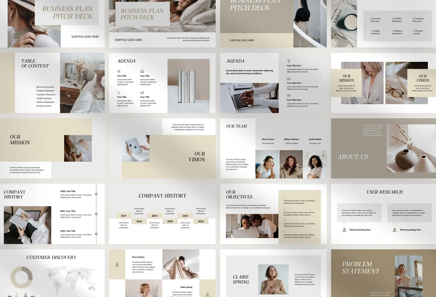 Business Plan Presentation Savannah Collection Fully Editable Canva Template