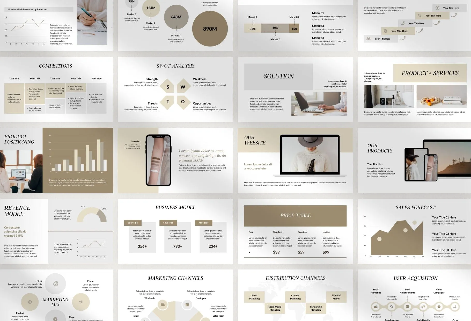 Business Plan Presentation Savannah Collection Fully Editable Canva Template