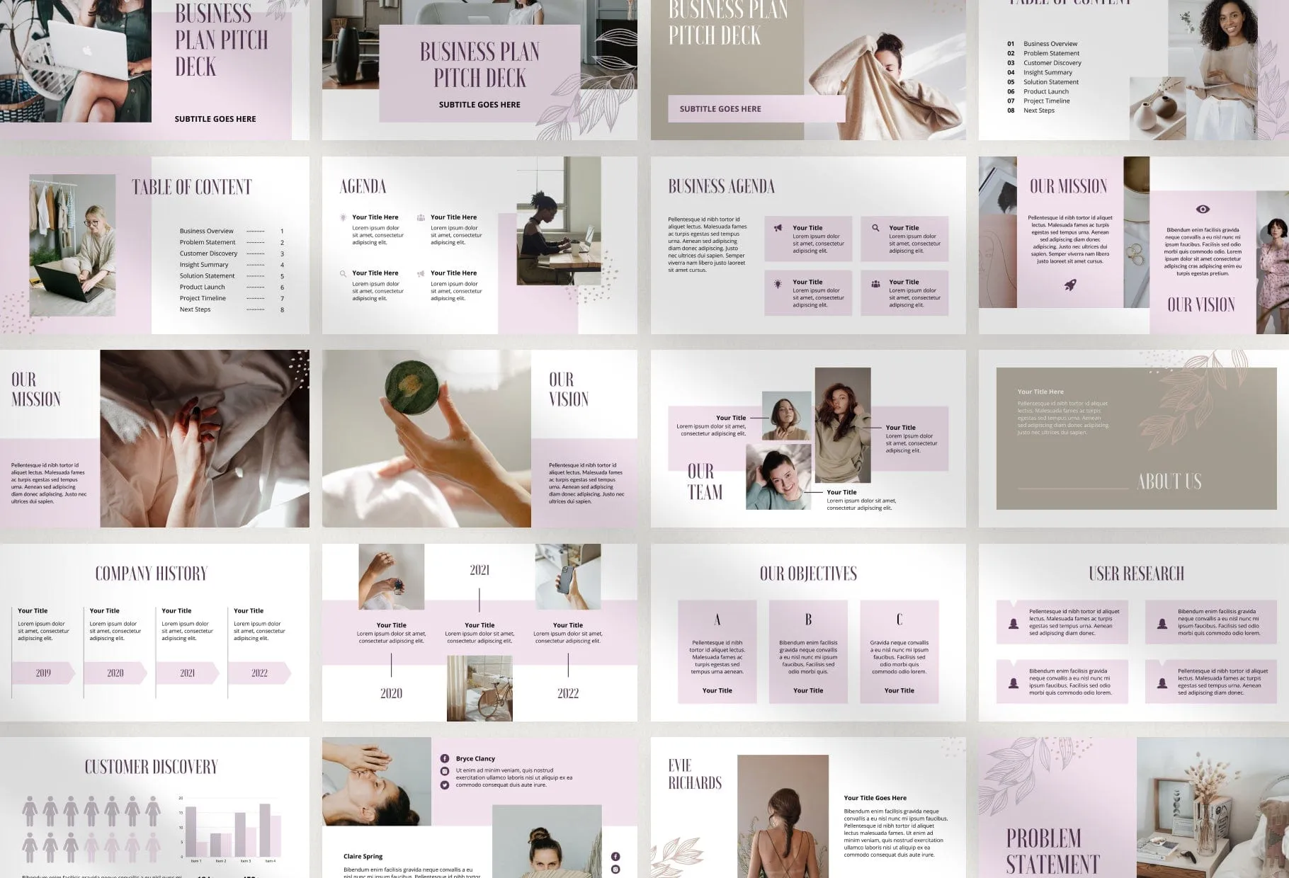 Business Plan Presentation Sienna Collection Fully Editable Canva Template