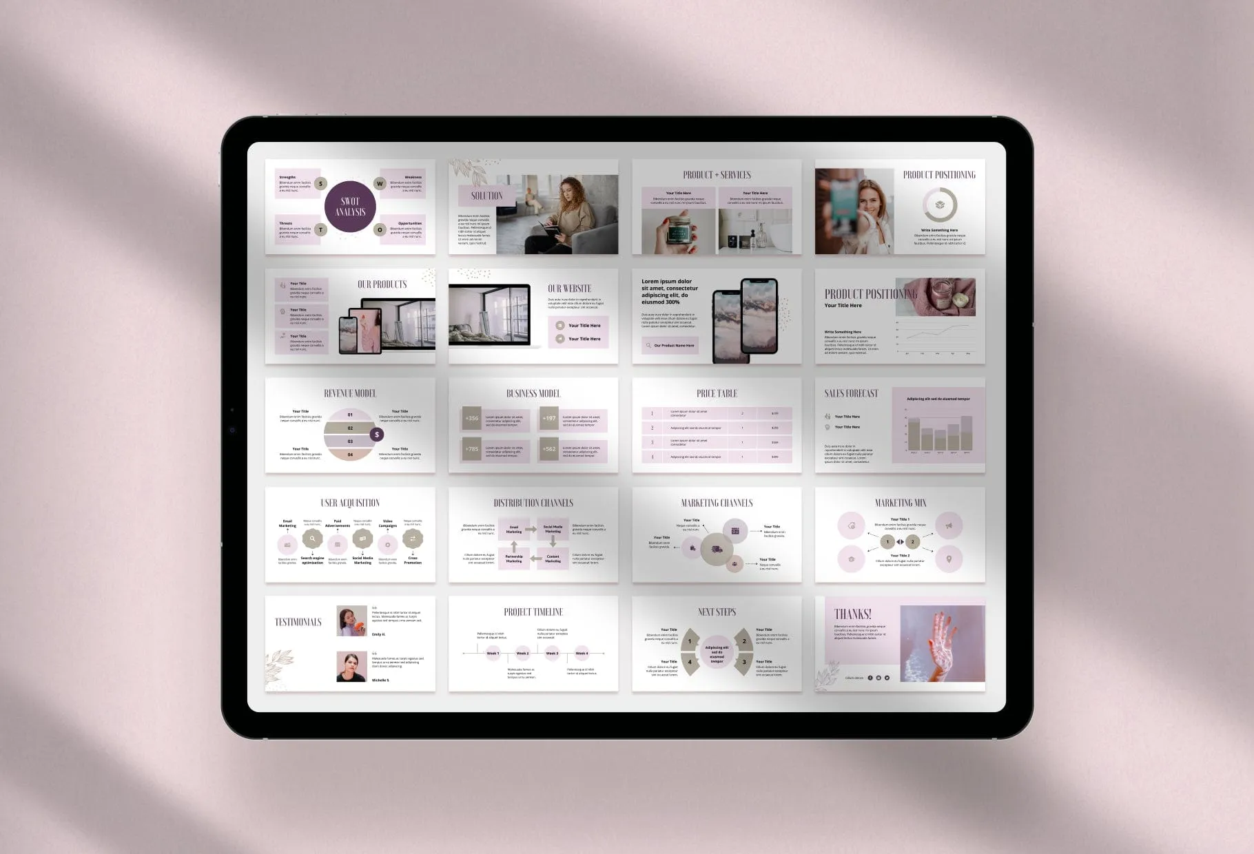 Business Plan Presentation Sienna Collection Fully Editable Canva Template