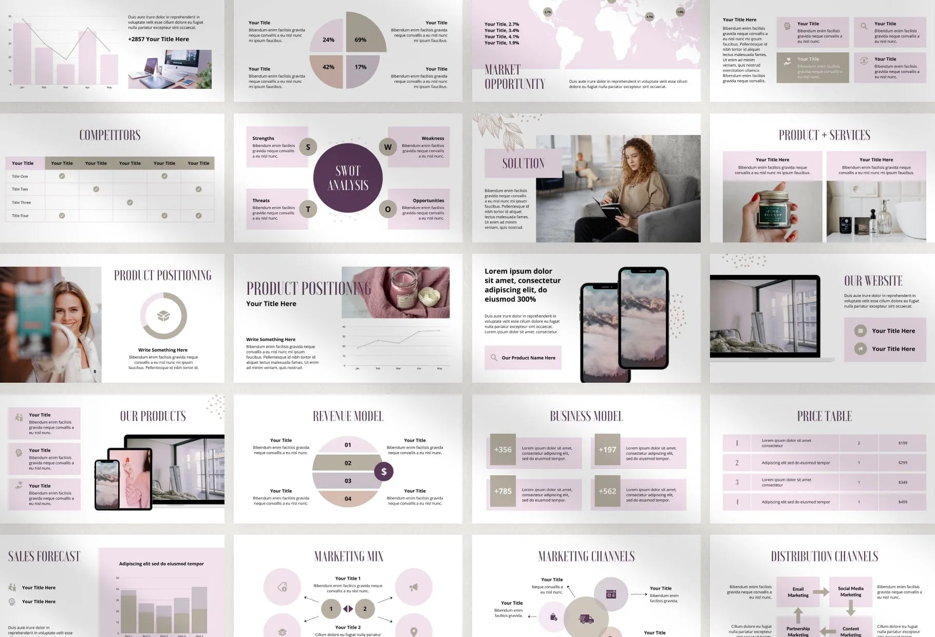 Business Plan Presentation Sienna Collection Fully Editable Canva Template