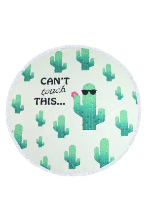 CACTUS PATTERN ROUND TOWEL