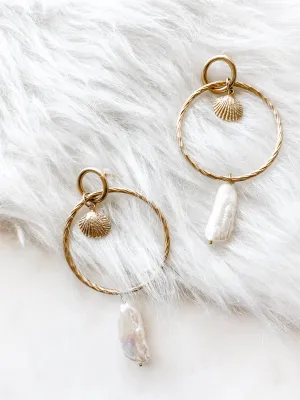 Capri - Pearl Hoop Earrings