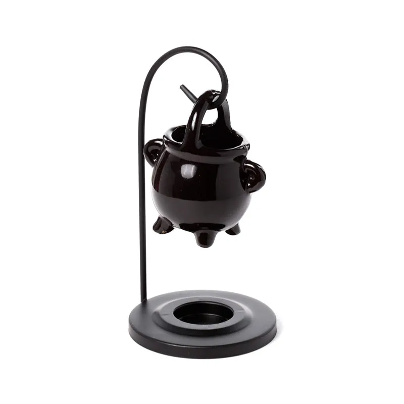 Ceramic Hanging Ceramic Oil Burner - Black Cauldron