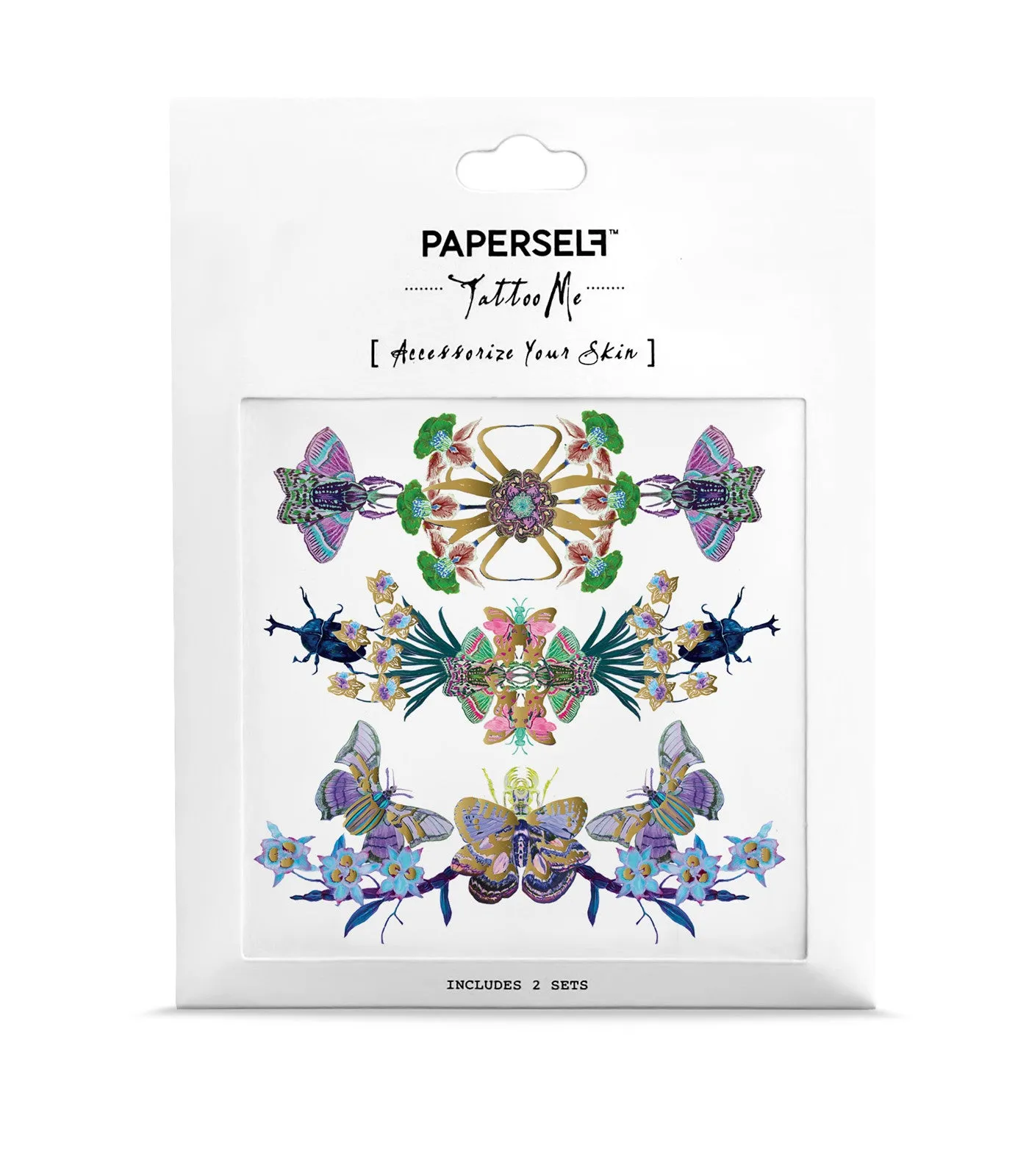 Chain of Floral Insecta (Keiko) Temporary Tattoo