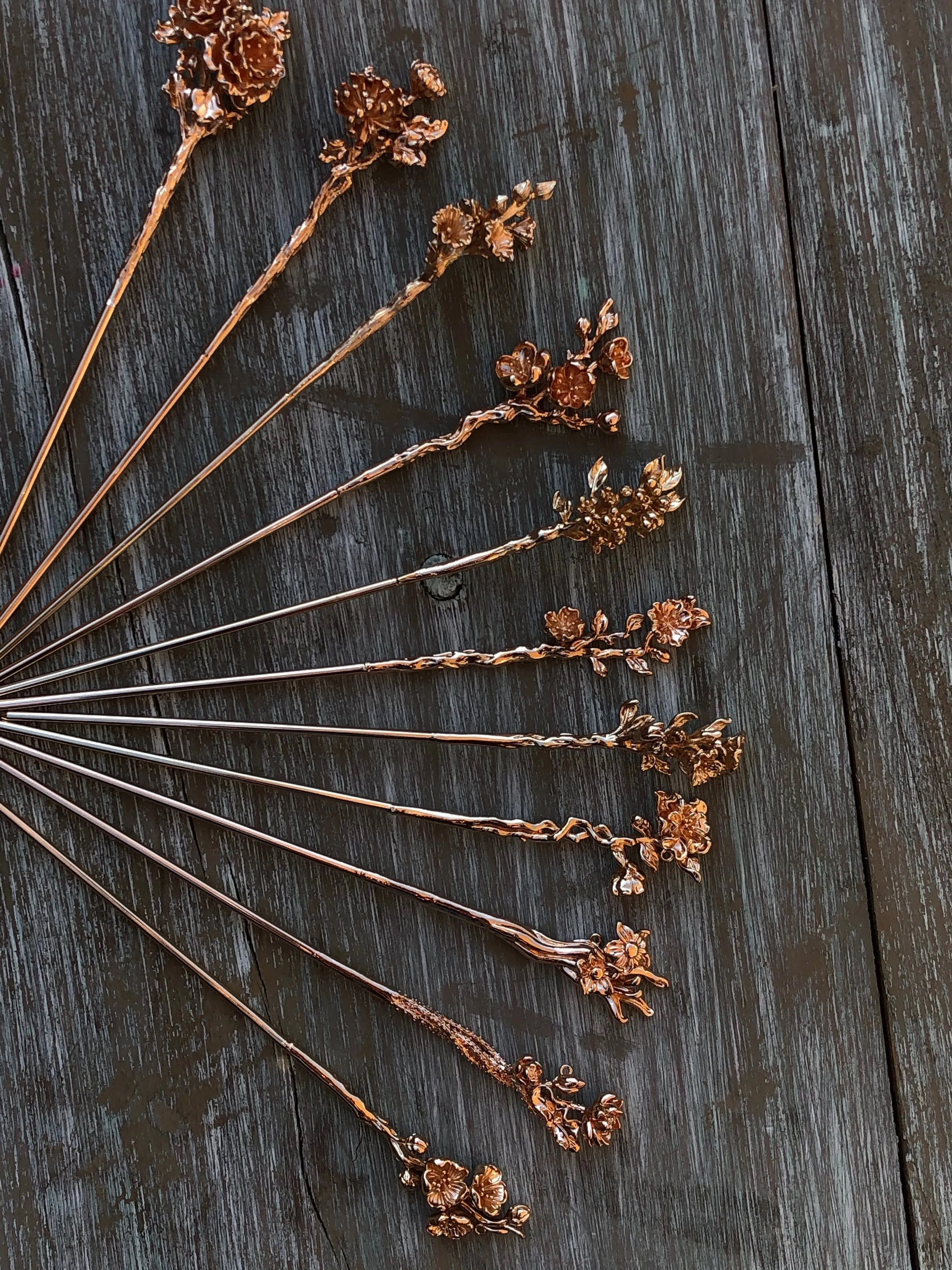 Cherry blossom Gold Hair Stick