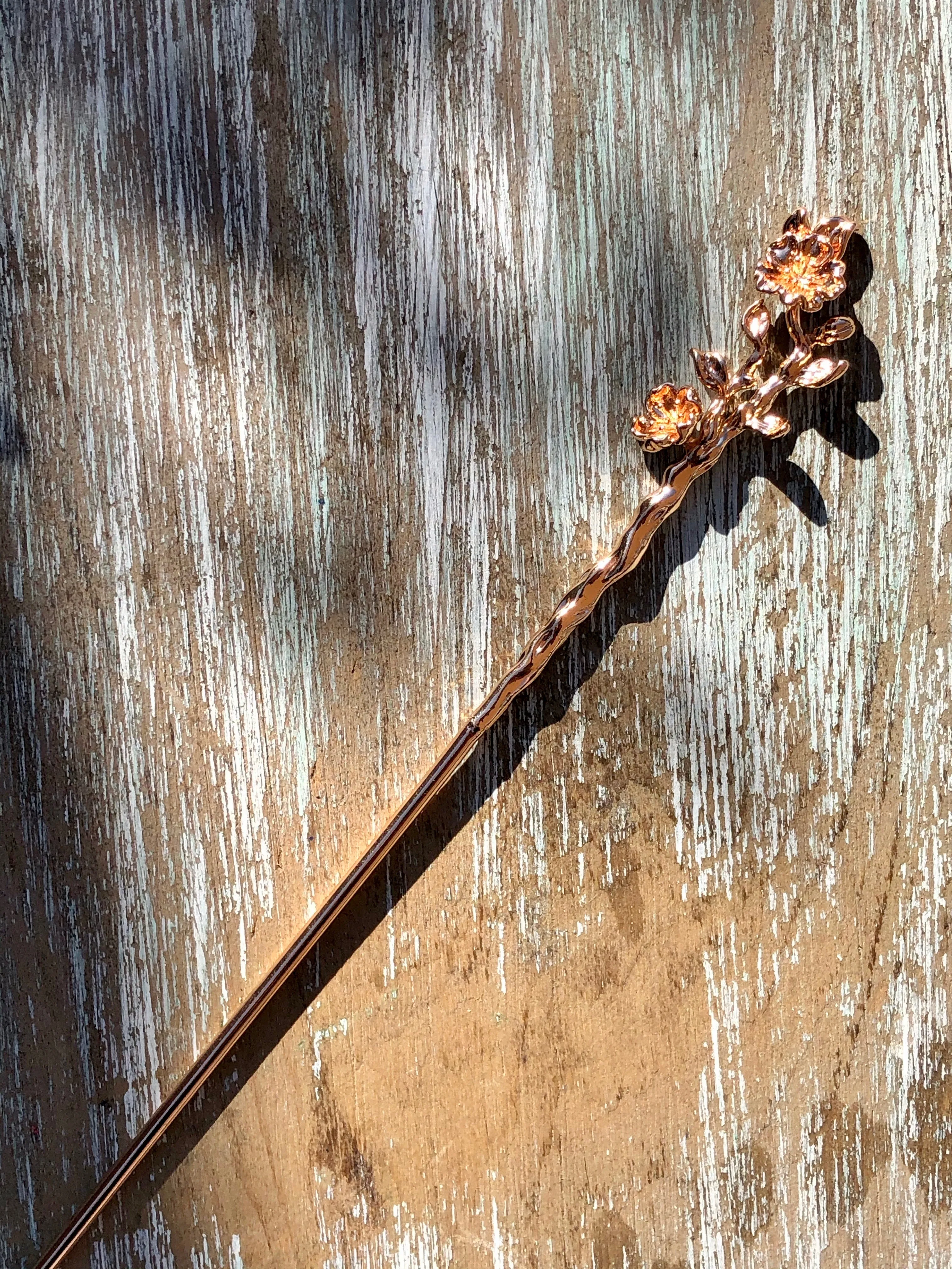 Cherry blossom Gold Hair Stick
