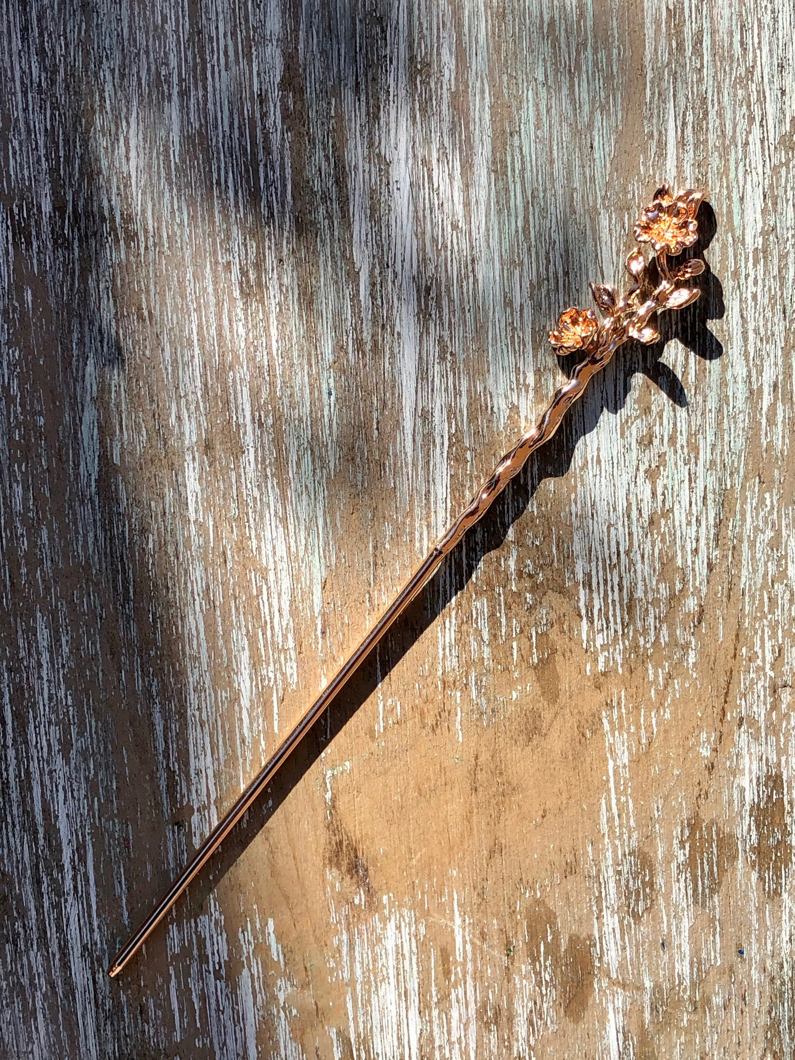 Cherry blossom Gold Hair Stick