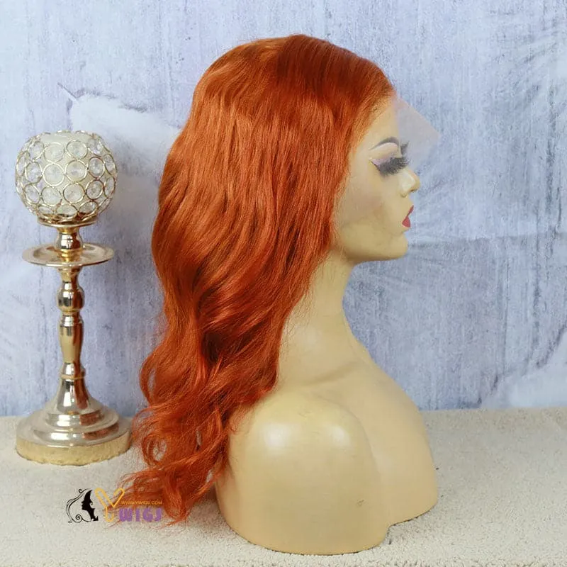 Chloe Burnt Orange Brazilian Body Wave 13x4 Lace Front Wig
